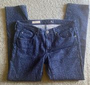 AG Jeans The Stevie Ankle Slim Straight Ankle Polka Dot Jeans Size 29