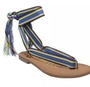 Sam & Libby vibrant ankle wrap tie sandals lace up