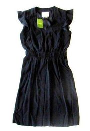 NWT Kate Spade New York Frill in Black Flutter Sleeve Fluid Crepe Dress 0 $298