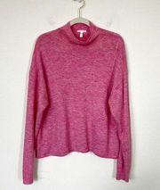 [Leith] Pink Mock Neck Super Soft Pullover Sweater Long Sleeves Cozy Sz Medium M