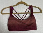 Lululemon Women 6 Free to Be Bra Simply Radiant Pink Paradise Black Stripe