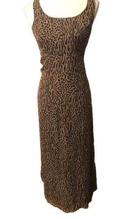 COPY - Robbie Bee pure silk fully lined animal print sheath vintage maxi dress