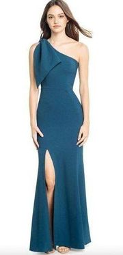 Dress The Population Georgina One Shoulder Evening Gown Pine Womens Size XXL