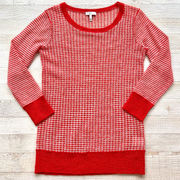 Joie Aimee 100% Apaca Knit Crewneck Sweater | Orange/White Size Small‎