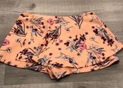 High Waist Copper Key Pink Floral Skort Size Small 2/4 Super Cute Cottage