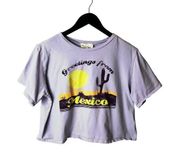 French Pastry  Greetings From Mexico T Shirt Desert Crop Top Graphic Tee Large L