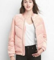 GAP pink down alternative crushed velvet coat