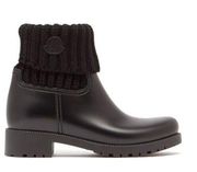 Moncler Ginette Rubber Boots with Knit Top size 41