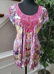 Live & Let Live Women's Multicolor 100% Polyester Sleeveless Blouse Size X-Large