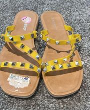  Yellow Sandals With Silver Studs 