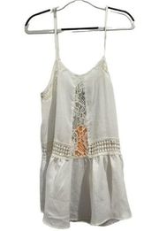 Collective Concepts White Eyelit Smock detail cami top, NEW