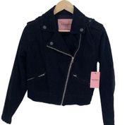 Juicy Couture Corduroy Moto Jacket Black Size Small NWT