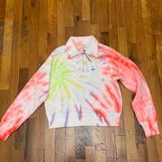 RE/Done Hanes Neon Space dye 70s half zip size S brand new with tags