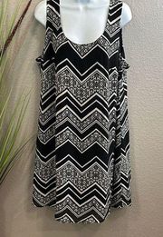 Heart soul plus black/white printed tank dress size 1X