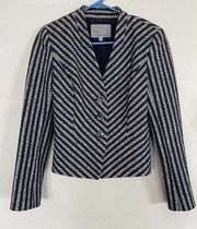 Classiques Entier Navy Striped Blazer Size 2 Lined M1