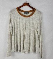 Sunday in Brooklyn Womens Sweater Size XL Cream Cozy Boxy Knit Long Sleeve