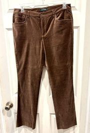 Lauren  Chocolate Brown Cotton Velvet Pants size 12