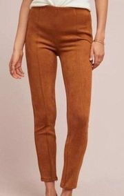 Anthropologie Faux Suede Leather Leggings