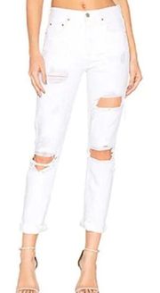 White Karolina High Rise Distressed Jeans Size 25 Revolve