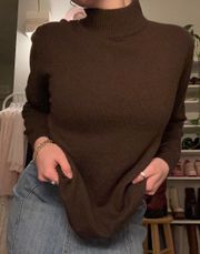 soft brown turtleneck sweater