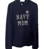 NWT Womens Navy Mom Hooded Sweatshirt XL Navy Blue Long Sleeve Hoodie USA