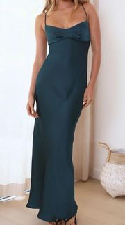 Green Satin Dress