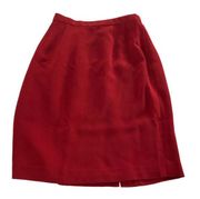 Donna Morgan Skirt Womens 4 Petites Red Knee Length Stretch Pencil Poly Vintage