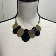 Brand New!! Metal oval and rope statement necklace