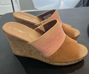 Toms Authentic Women’s Monica Mule Wedge Heel size 8