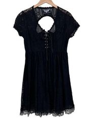 Killstar Black Bella Morte Lace Baby Doll Short Sleeve Dress Sz XL