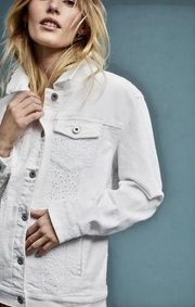 Anthropologie Pilcro & the Letterpress Denim Eyelet Lace Jacket