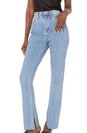 BLANKNYC  30 The Cooper High Rise Straight Leg Jeans Denim Light Wash Button Fly