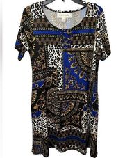 Multicolor paisley animal print dress