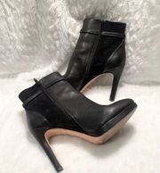 WOMENS SIZE 9 1/2 BLACK  STILETTO HEEL ANKLE BOOTS