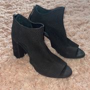 Gianni Bini Black Suede Peep Toe Booties