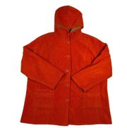 Size 2X Bonded Fleece Reversible Bi-Color Hooded Coat Orange Tan