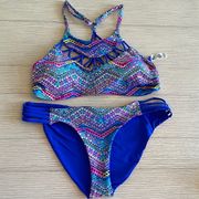 Tinibikini Two Piece Reversible Bathing Suit Size Large