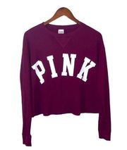 Victoria’s Secret Pink oversized cropped maroon long sleeve size S