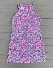 Pink/Purple Floral  Sophelia Shift Dress w/ Scallop Hem