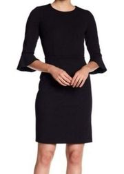 Donna Morgan Dress Flare Sleeve Sheath Dress Black Size 0 Career Work