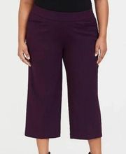 Torrid Purple Wide Leg Cropped Crepe Pants Women's 12