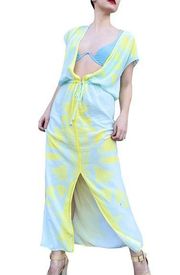 Tory Burch Plunge Neck Tropical Resortwear Vacation Swim Coverup Maxi Dress