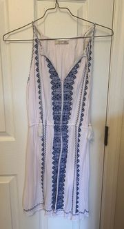 Linen Embroidered Tank Dress