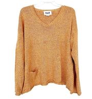 Flax Orange Knit Sweater Sz M/L