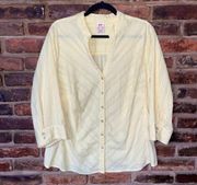 Faded Glory Yellow Long Sleeve Snap Button Down Shirt Women's Size 18W/20W