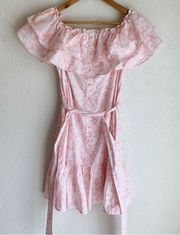 Lisa Marie Fernandez x Target Off Shoulder Floral Pink Dress Sz Small