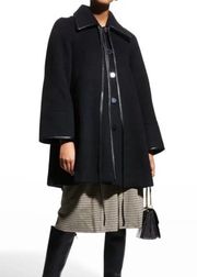 Rebecca Taylor Black Oversized Wool Shirt Coat 0