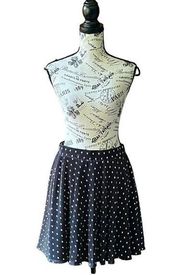 Bebe Womens Black White Polka Dot Retro Pin Up Rockabilly Aline Mini Skirt M