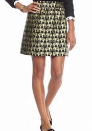 Shine On Elephant Jacquard Black & Gold Skirt Size 10