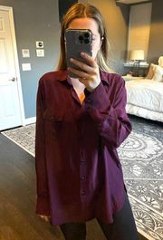 Rag & Bone Silk Maroon Tunic Shirt